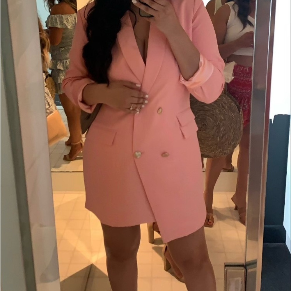 Pink blazer dress
